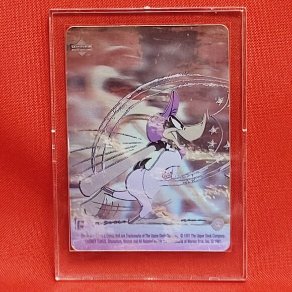 Upper Deck Comic Ball Card Looney Tunes Reggie Jackson Daffy Duck Batting Hologr - Picture 6 of 11